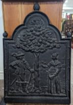 An antique Dutch style cast iron Fireback, W 51 cm x H 76 cm.