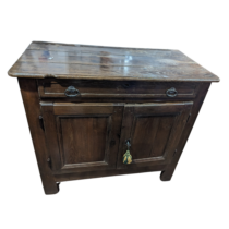 An antique oak continental side Cabinet / Cupboard, possibly 18th century, with alterations, with