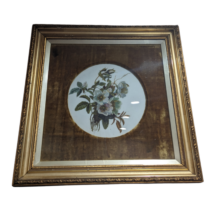 A 19thC framed floral porcelain Plaque, probably continental, of circular shape within square frame,