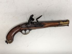 A 15 bore Flintlock Austrian inspired 1798/1828 model cavalry style Pistol, with minor variations,