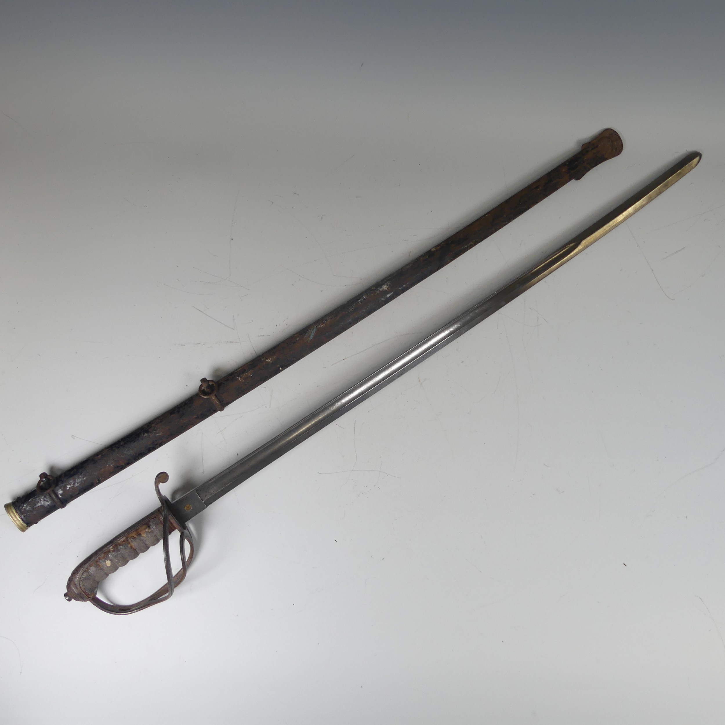 A Victorian possibly 1821 pattern light cavalry officer's Sword, 33 inch blade with makers mark ' - Image 5 of 10