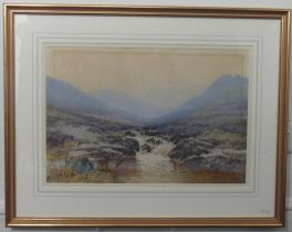 Frederick John Widgery (1869-1942), On the West Okement, Dartmoor, watercolour and gouache, signed