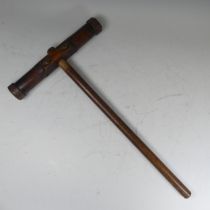 A shipwrights caulking Mallet, W 38.5 cm x L 68 cm. Provenance: The Eyres Collection of French