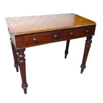 A Victorian mahogany Side Table, with two frieze drawers, W 92 cm x H 74 cm x D 49 cm.