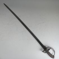 An Irish possibly 1827 Pattern Officers Sword, steel hilt of regulation pattern and shagreen