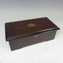 A 19th century style Swiss rosewood cased music Box, playing 6 airs, comb intact, W 32 cm x H 11