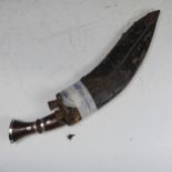 A 20th century Gurkha style Kukri Knife, 12 1/2 inch blade stamped 'GUARANTEED FSTSTEEL', complete