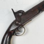 An officer's percussion Pistol, possibly late 19th century converted from flintlock to percussion