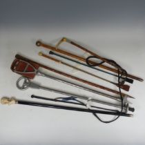 A Swaine & Adeney riding Crop, together with a small quantity of walking sticks, shooting sticks and