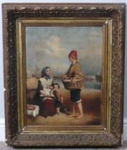 William Shayer (British, 1811-1892), Fisherman’s Children, oil on canvas, signed “Wm Shayer” lower