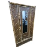 An Edwardian Bamboo 3 Piece Bedroom Suite, comprising of ; a wardrobe, dressing chest and a