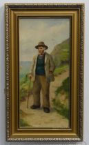 David Wood Haddon (Exh. 1884-1914), Portrait of fisherman, oil on board, signed “D. W. Haddon”, 20cm