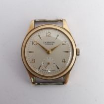 A 9ct yellow gold Benson Wristwatch, the signed silvered dial with alternate Arabic Numerals and