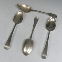 A set of three George III silver Table Spoons, by John Lambe, hallmarked London, 1781, Old English