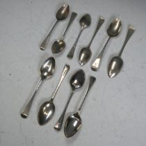 A set of four William IV silver Dessert Spoons, by William Chawner II, hallmarked London 1830, Old