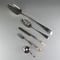 A George III silver Table Spoon, hallmarked London, 1799, with later berry decoration, 21.5cm