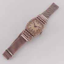 An 18ct white gold and diamond lady's Art Deco Cocktail Watch,with Vertex 17-jewels movement, on