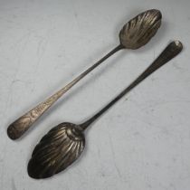 A matched pair of George III silver Serving Spoons, one by Richard Crossley & George Smith IV,