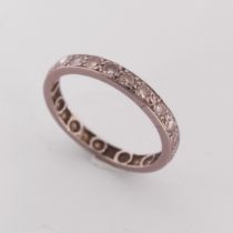 A diamond full Eternity Ring, with twenty five old cut diamonds, all mounted in unmarked white