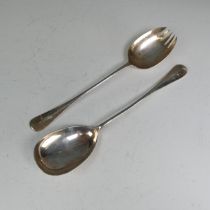 A pair of late Victorian silver Salad Servers, by Martin, Hall & Co., hallmarked Sheffield, 1895,