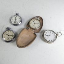 Two vintage Smiths Empire Pocket Watches, with luminous hands and Arabic numerals, together with two