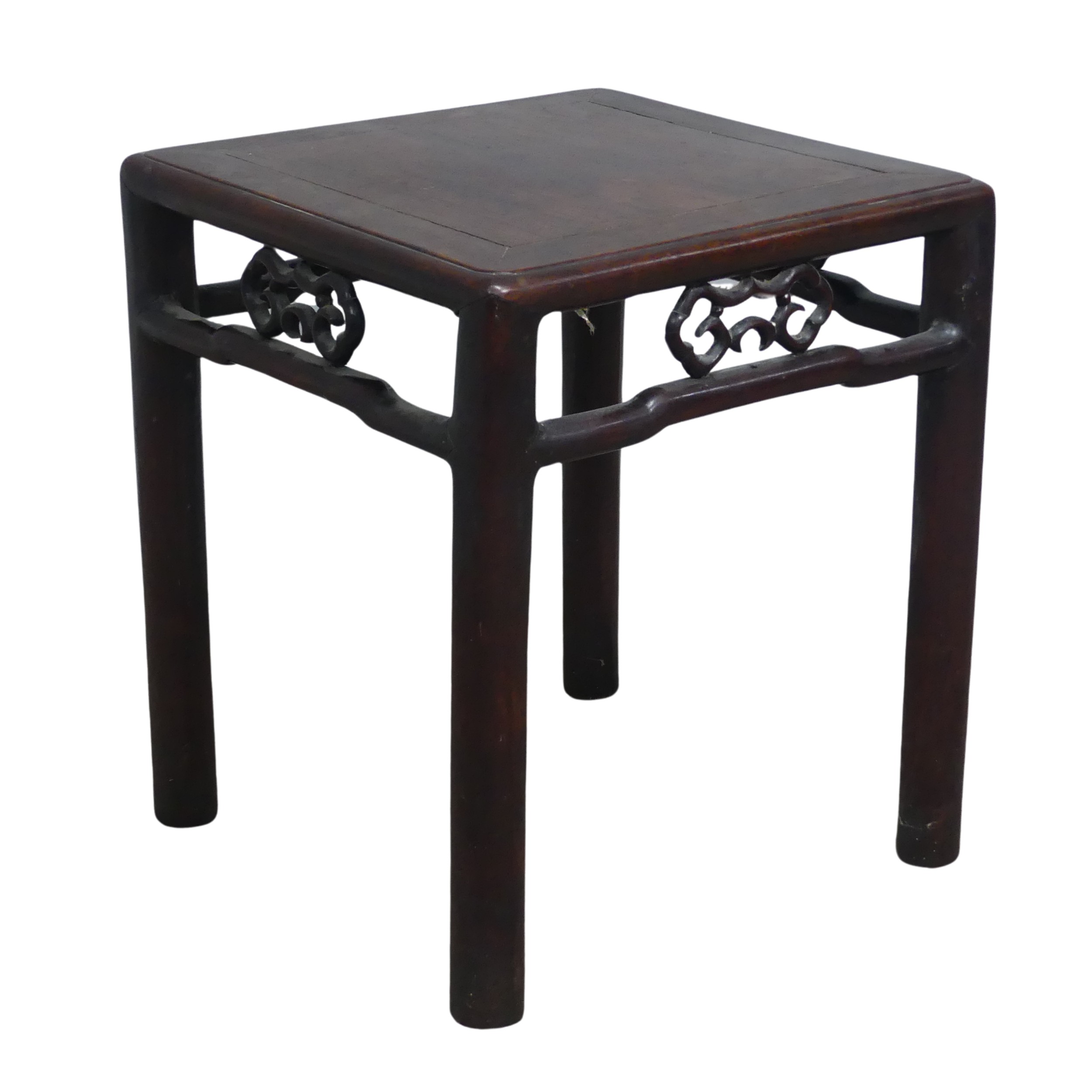 An antique Chinese carved hardwood side Table / occasional Table, of small proportions, circa - Image 2 of 6