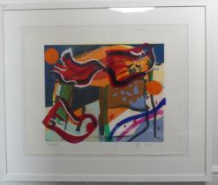 Anthony de Jong Cleyndert (21st century, Modern), untitled abstract, monoprint in colours, signed in