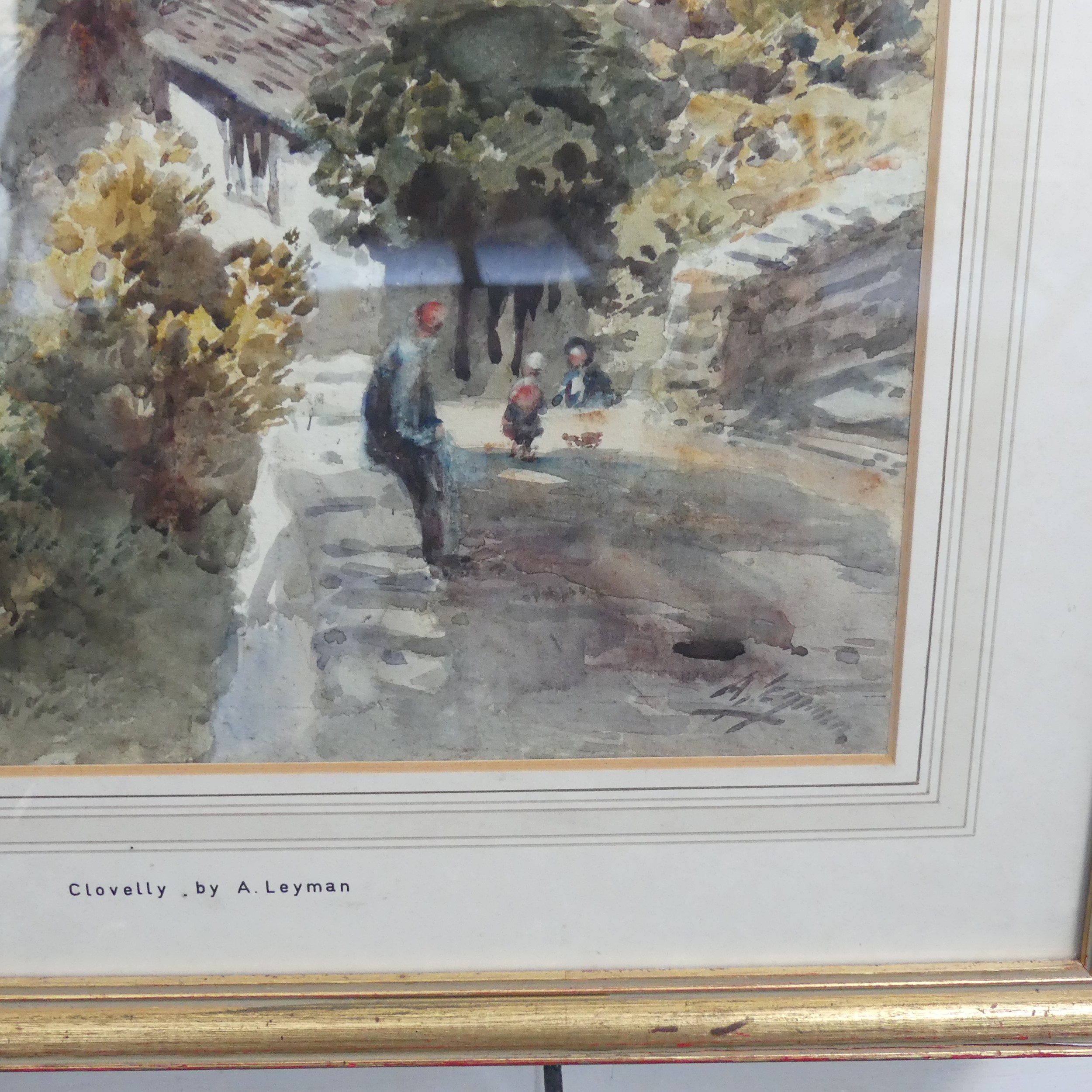 Alfred Leyman (British, 1856-1933), Clovelly, watercolour, signed lower right, 54cm x 37cm, framed - Image 3 of 4