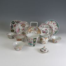 A quantity of early to mid 18thC Chinese porcelain Teawares, comprising a famille rose Tea Bowl