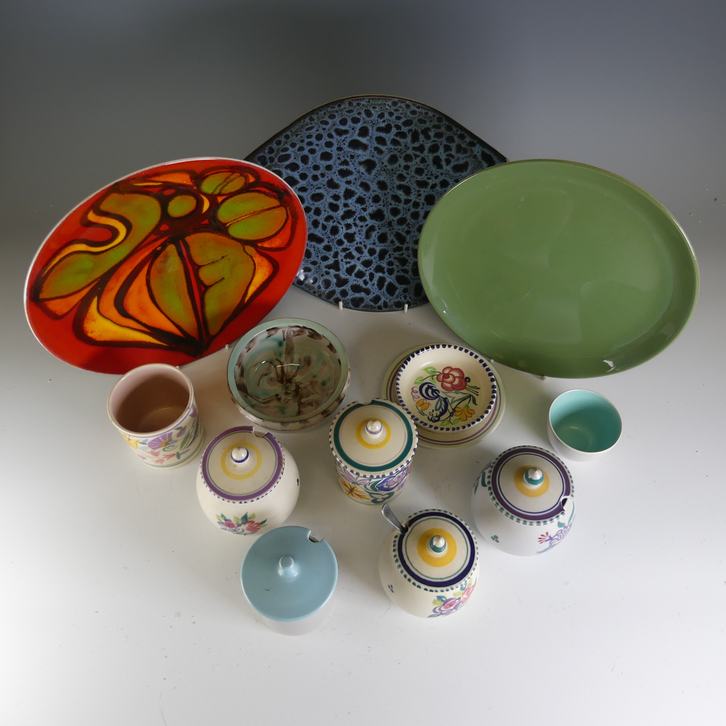 A large quantity of Poole Pottery, including ; delphis pattern plate, blue lace platter, floral - Image 2 of 4