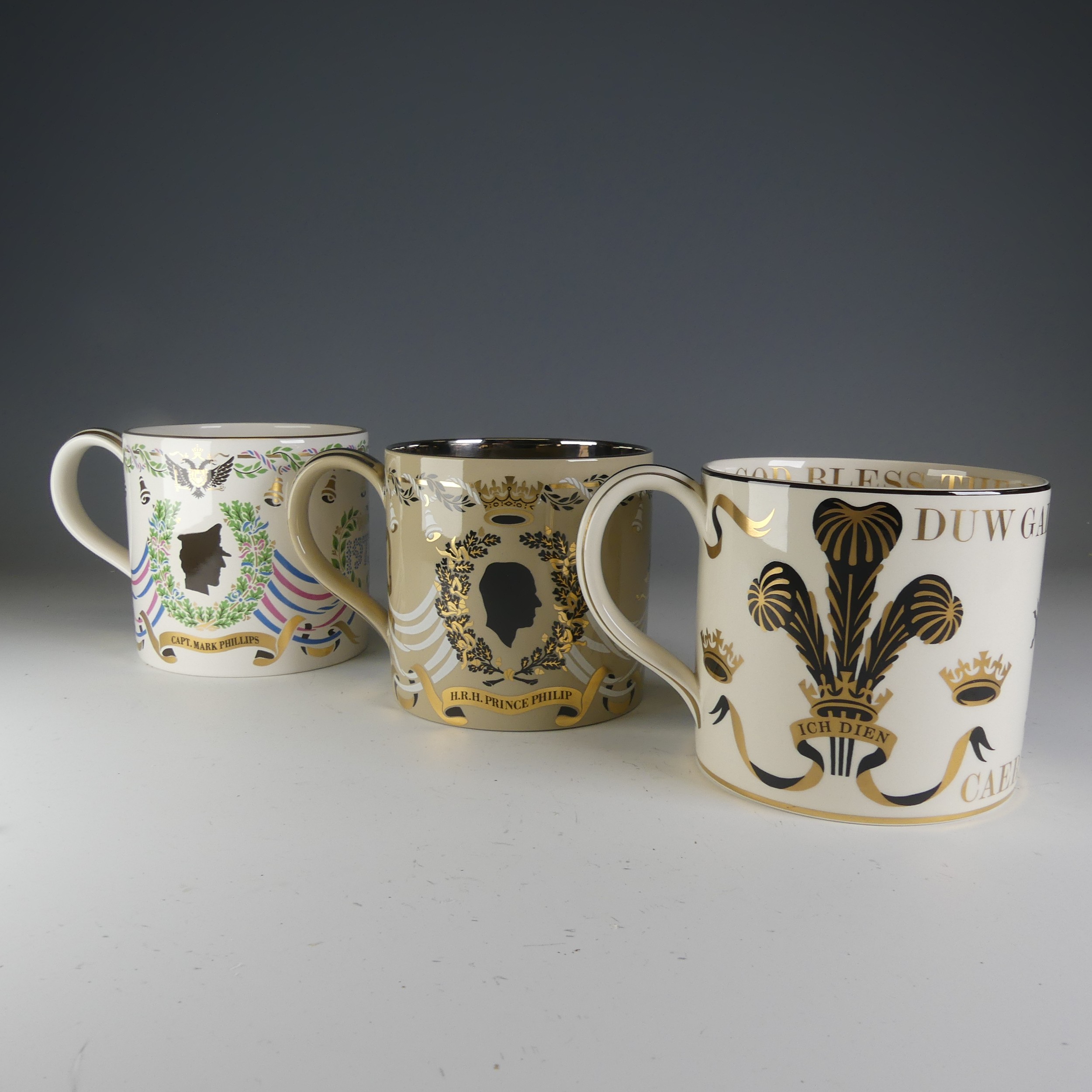 A Richard Guyatt for Wedgwood Commemorative Mug, commemorating the marriage of Princess Anne and
