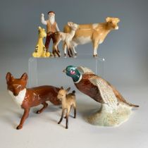 A small quantity of Beswick pottery Figures, to comprise Pheasant, marked 850 to base, together with