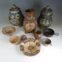 A quantity of ceramic Antiquities, and antiquity style ceramics, to comprise Bowls, Plate, a three-