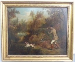 Richard Barrett Davis (1782-1854), A pheasant shoot, oil on board, 43cm x 53cm, framed.