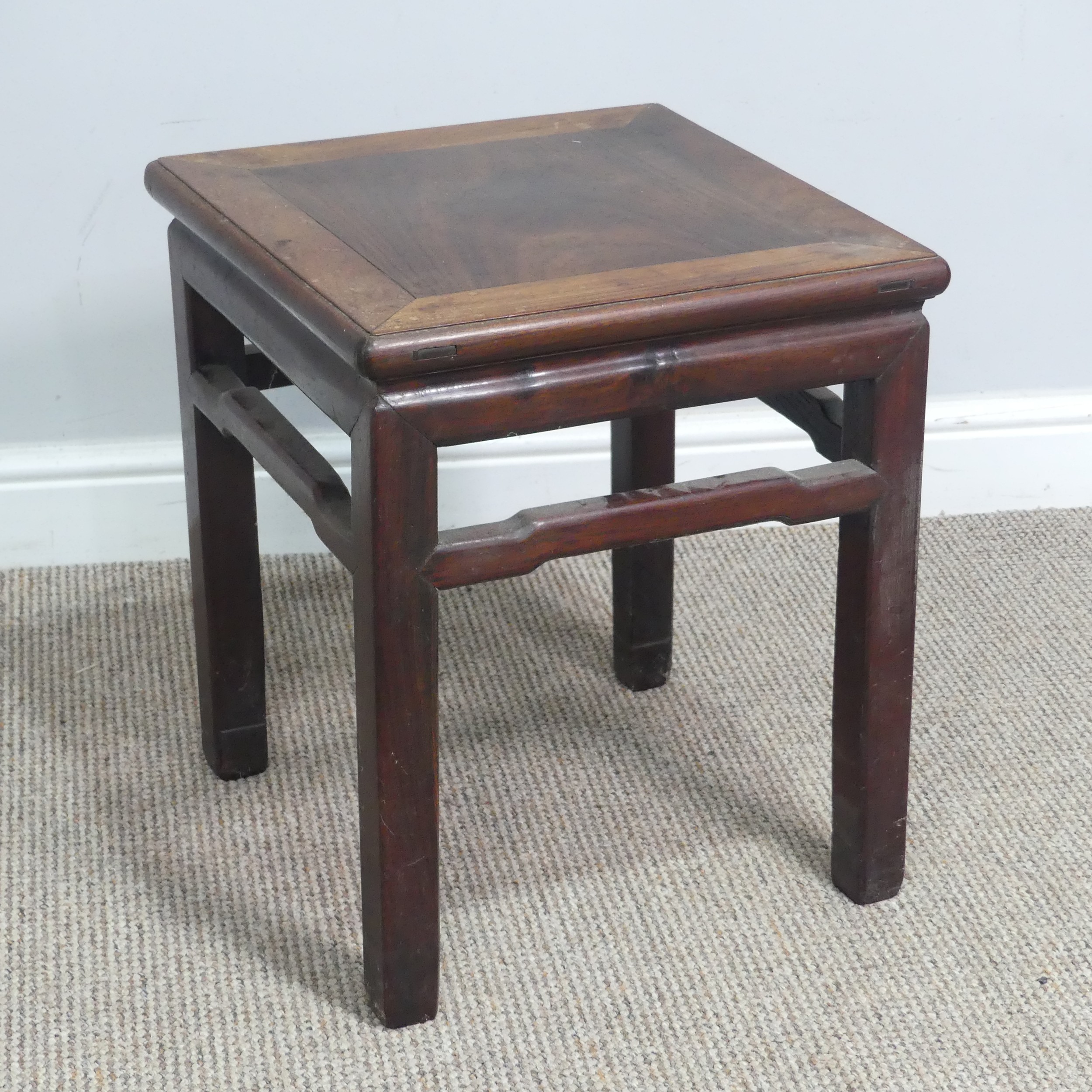 An antique Chinese carved hardwood side Table / occasional Table, of small proportions, circa - Image 3 of 6