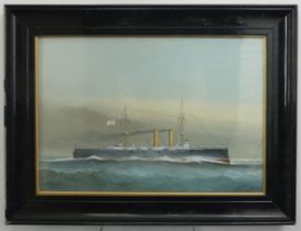 William Frederick Mitchell (British, 1845-1914), H.M.S. Venerable, signed and dated 'W. Fred
