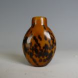 A 19thC Chinese tortoiseshell glass Snuff Bottle, lacking stopper, H 6.3cm