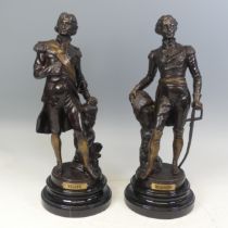 After Sylvain Kinsburger (French, 1855-1935), two cast bronze Figures, one modelled as the Duke Of