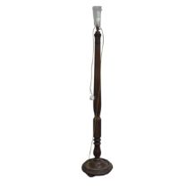 A mahogany standard Lamp, raised on carved and reeded column, H 162 cm, together with a mahogany