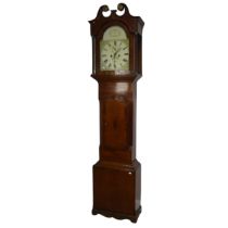 A Georgian mahogany 8-day Longcase Clock, the 12'' painted dial with Roman numerals and seconds,