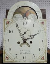 A 19th century 8-day oak longcase Clock, the 12 inch painted dial with moonphase, signed 'B.