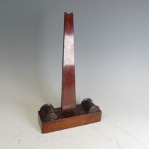 An Edwardian mahogany carved Plate Stand by Tessiers Ltd silversmiths, bearing label to back, H 32.5