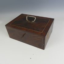 A vintage metal faux-wood painted lock Box, with hidden alarm and anchor to base, W 35.5 cm x H 14