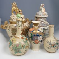 A quantity of decorative Japanese pottery and porcelain Wares, to comprise a large 20thC Japanese