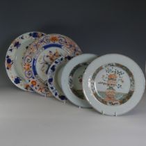 An 18thC Chinese porcelain Imari palette Charger, probably Kangxi/Yongzheng, the well decorated with