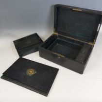 A Victorian leather bound gentleman's writing / dispatch Box, by “J. Fryer Manufacturer, 65