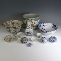 A quantity of 18thC and later Chinese porcelain, to comprise a Tea bowl and Saucer, D 11.5cm,