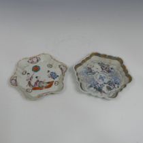 A 19thC Chinese porcelain Teapot Stand, of lobed hexagonal form, decorated with scene of