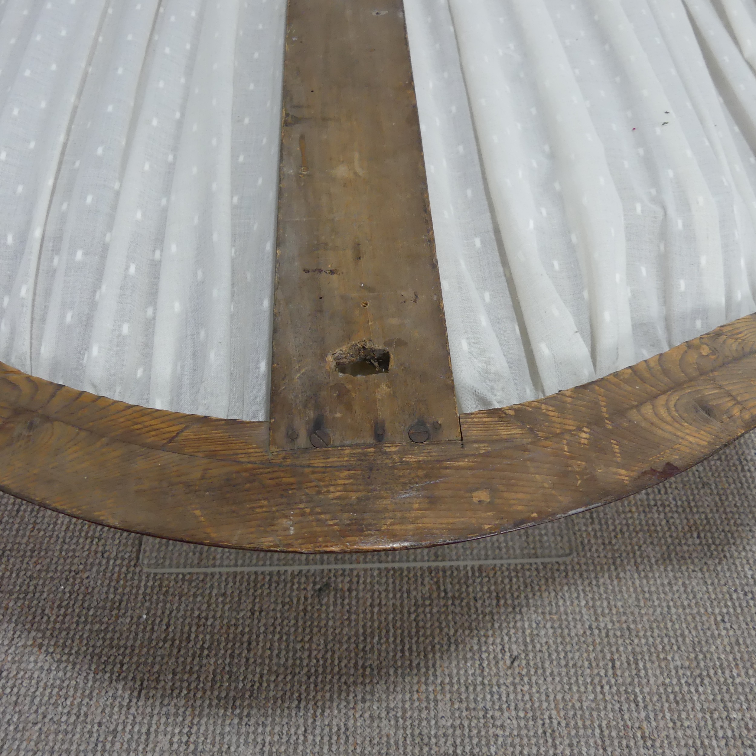 An antique mahogany serpentine Bed Canopy, W 129 cm x H 88 cm. - Image 2 of 2