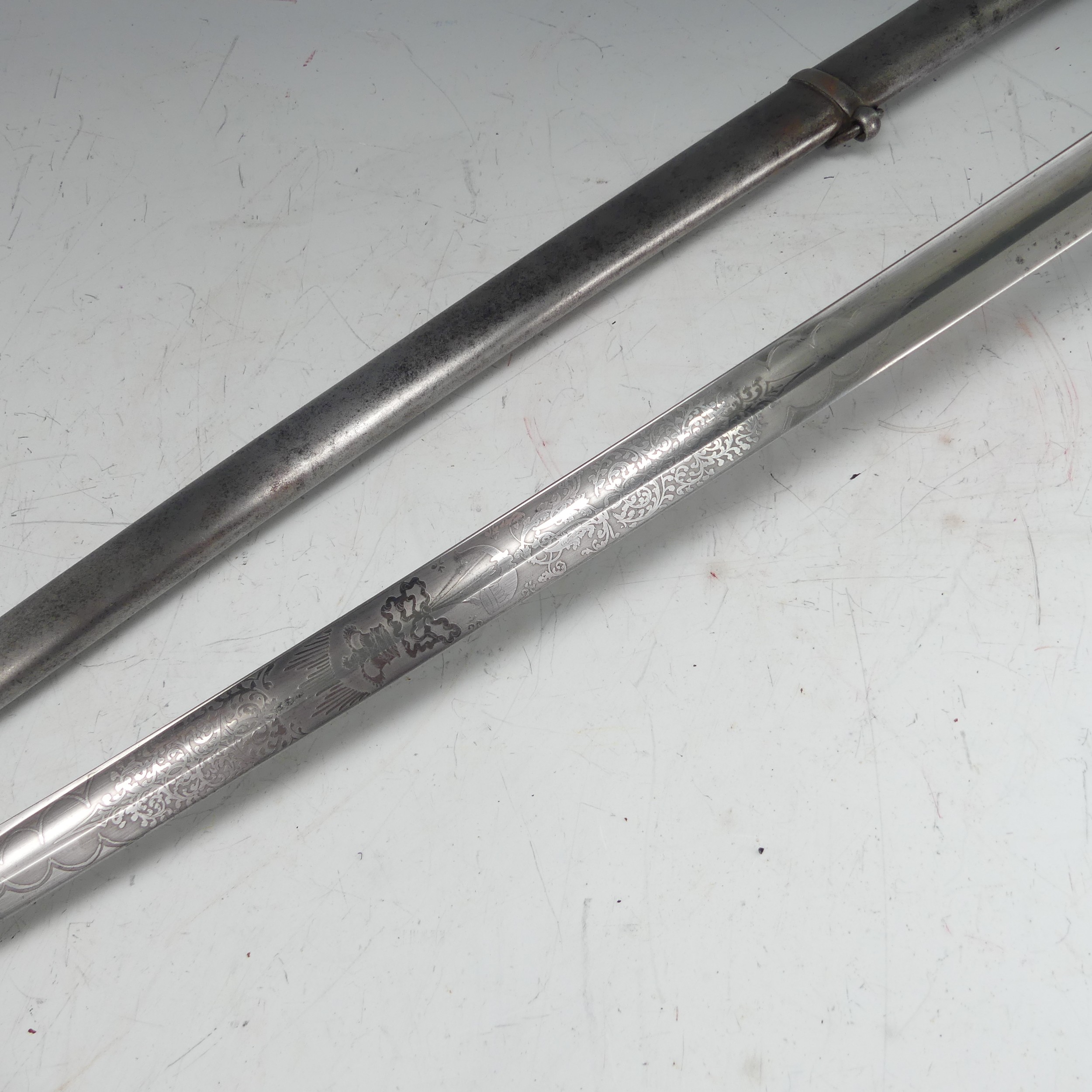 A scarce 1845 pattern Rifle Officer's Sword, makers mark 'Goody & Jones', ''Little is known about - Image 8 of 9